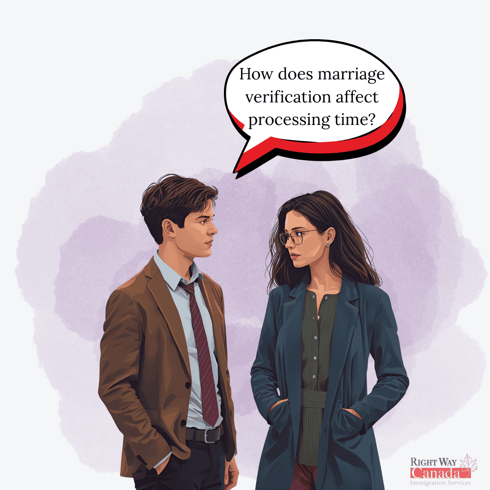 How does marriage verification affect processing time?