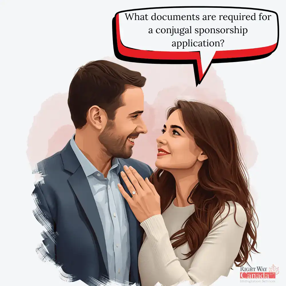 What documents are required for a conjugal sponsorship application?