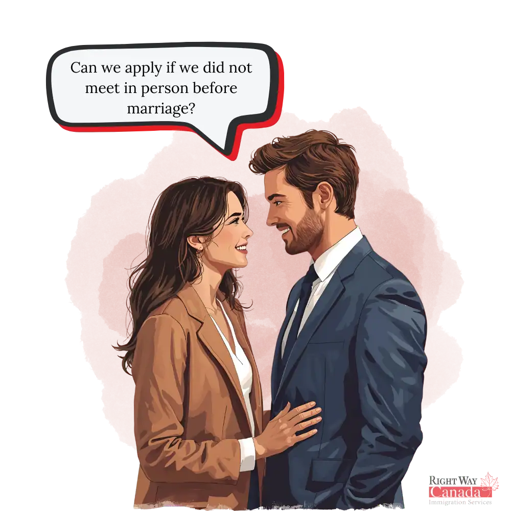 Can we apply if we did not meet in person before marriage