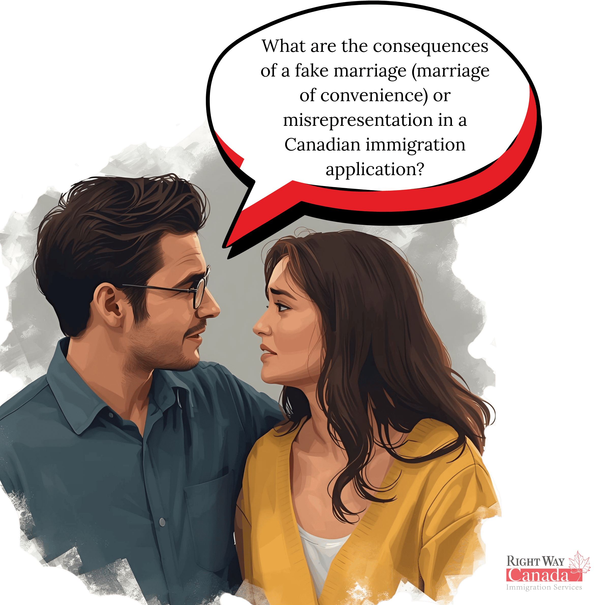 What are the consequences of a fake marriage (marriage of convenience) or misrepresentation in a Canadian immigration application?