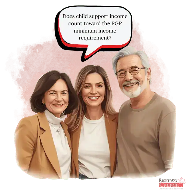 Does child support income count toward the PGP minimum income requirement
