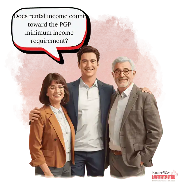 Does rental income count toward the PGP minimum income requirement