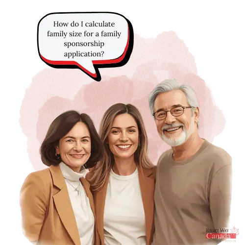 How do I calculate family size for a family sponsorship application?