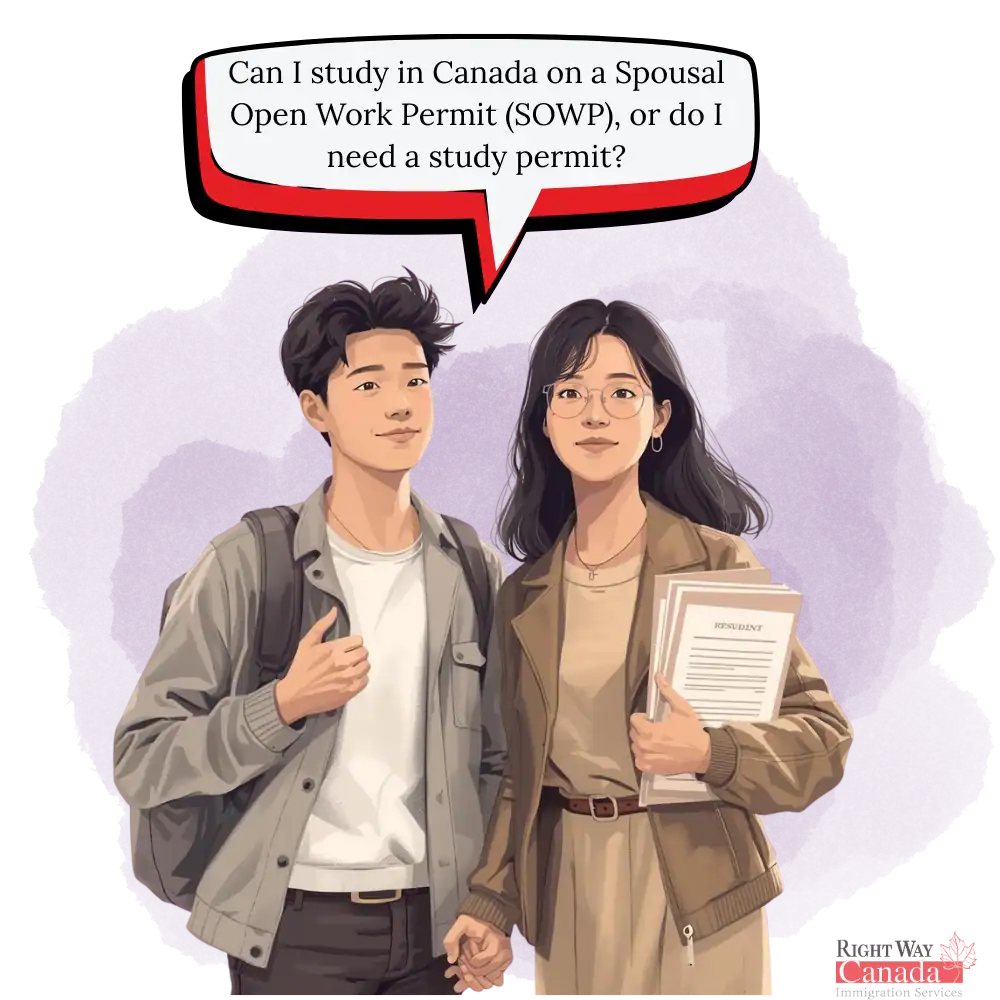 Can I study in Canada on a Spousal Open Work Permit (SOWP), or do I need a study permit?