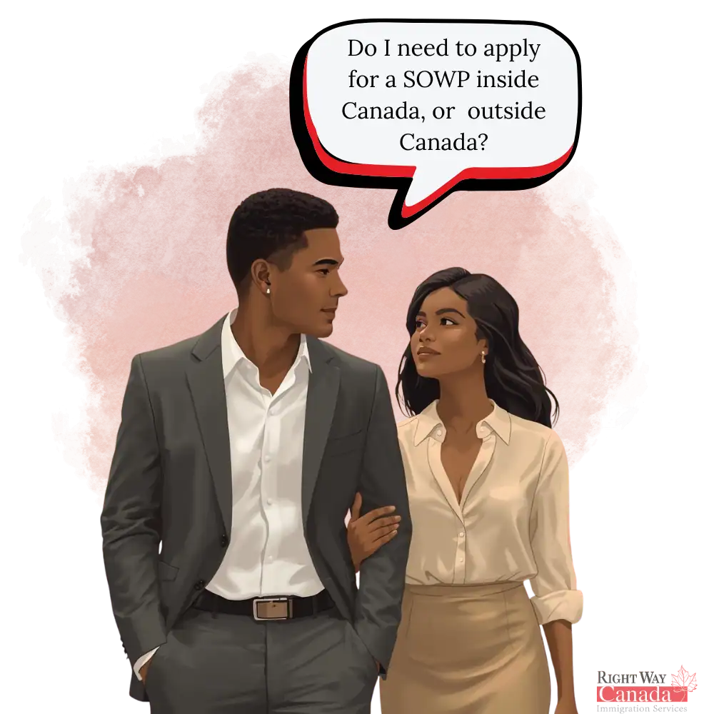 Do I need to apply for a SOWP inside Canada, or outside Canada?