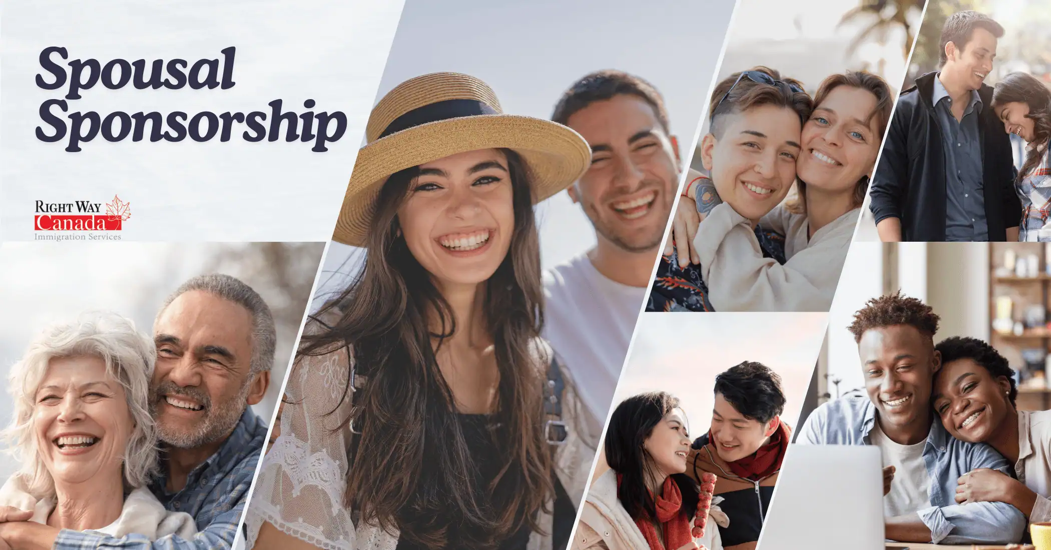 Collage Of Diverse Couples For A Spousal Sponsorship Canada Guide