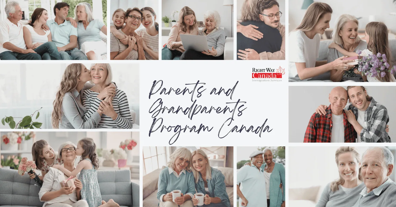 Family representing parents and grandparents sponsorship in Canada through the PGP program