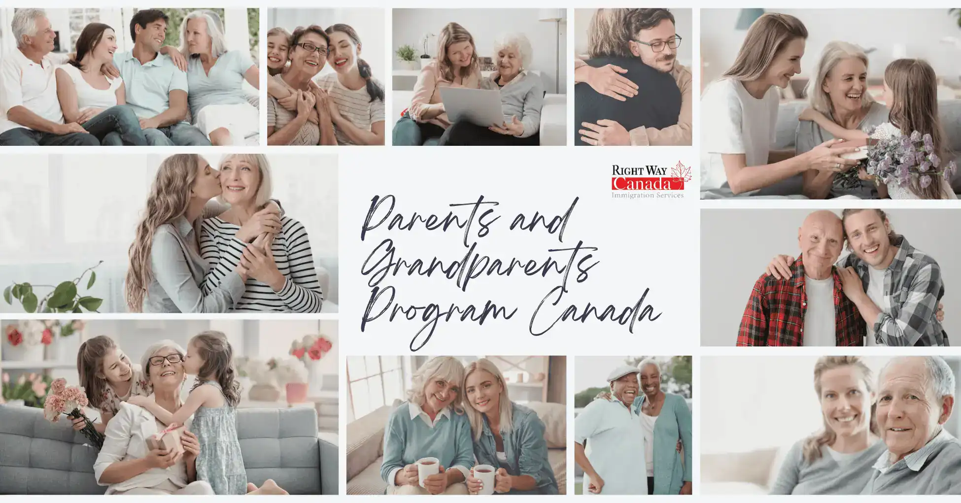 Family representing parents and grandparents sponsorship in Canada through the PGP program