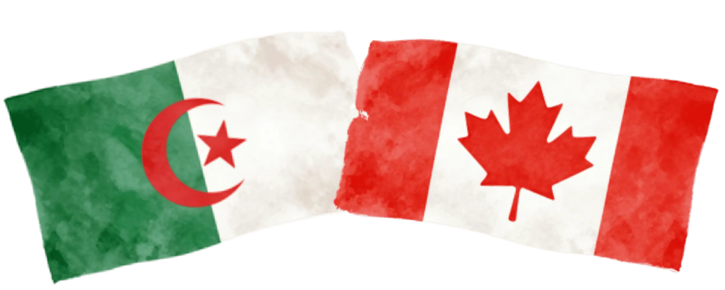 Algerian and Canadian flags representing immigration from Algeria to Canada