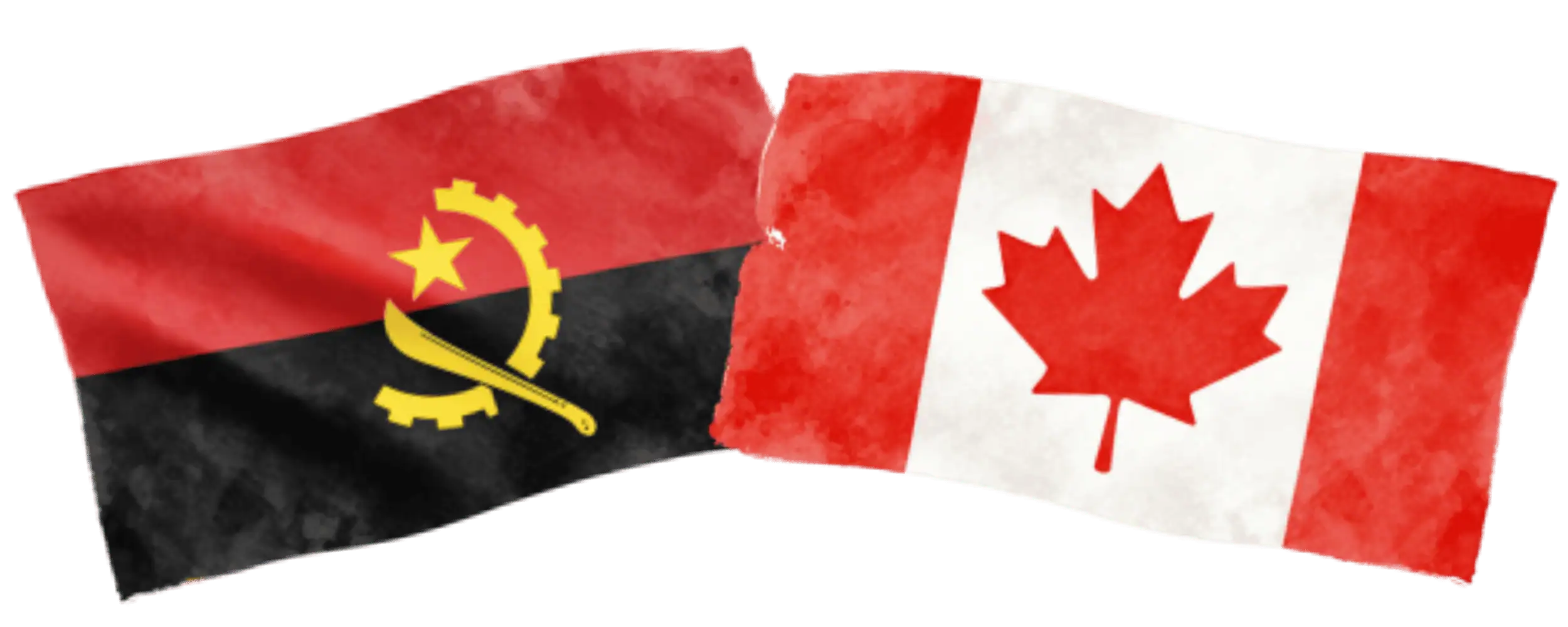 Angolan and Canadian flags representing immigration from Angola to Canada