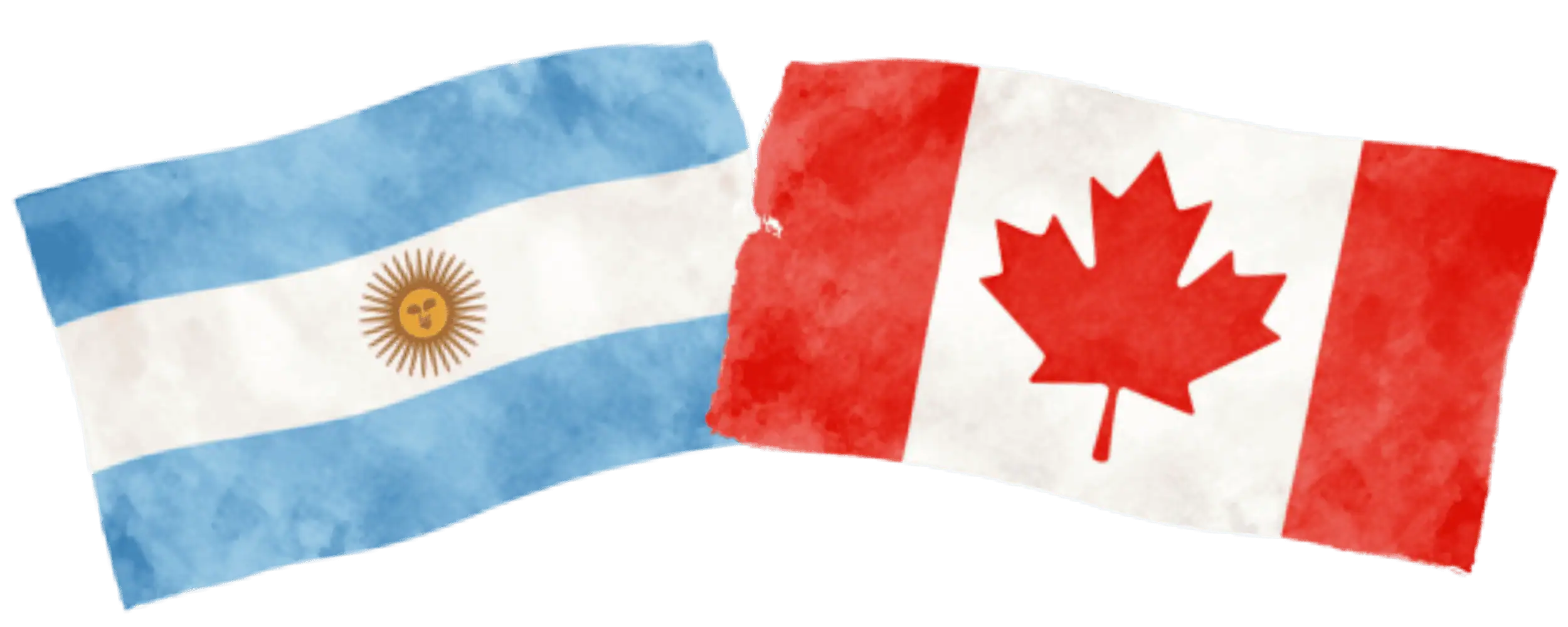 Argentine and Canadian flags representing immigration from Argentina to Canada