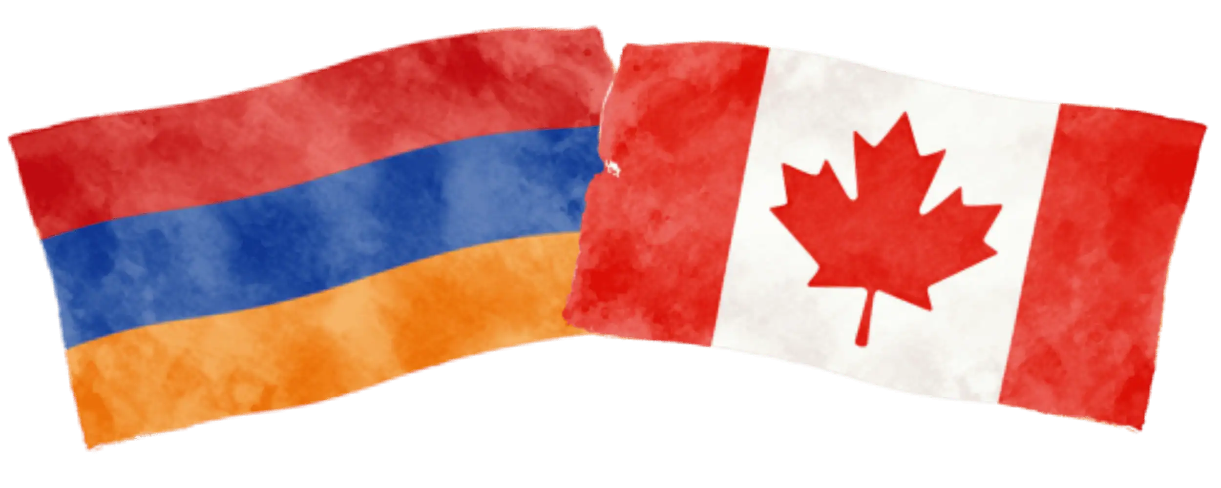 Armenian and Canadian flags representing immigration from Armenia to Canada