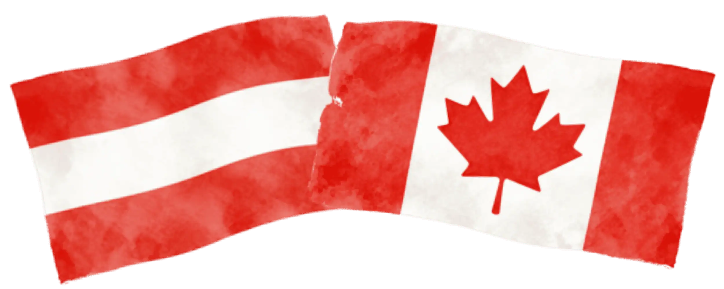 Austrian and Canadian flags representing immigration from Austria to Canada