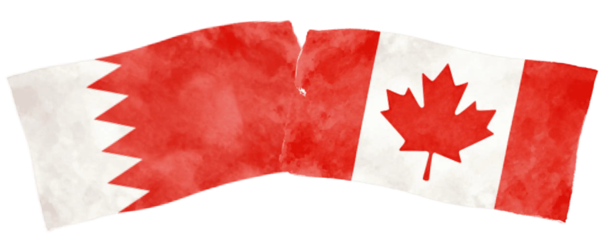 Bahraini and Canadian flags representing immigration from Bahrain to Canada
