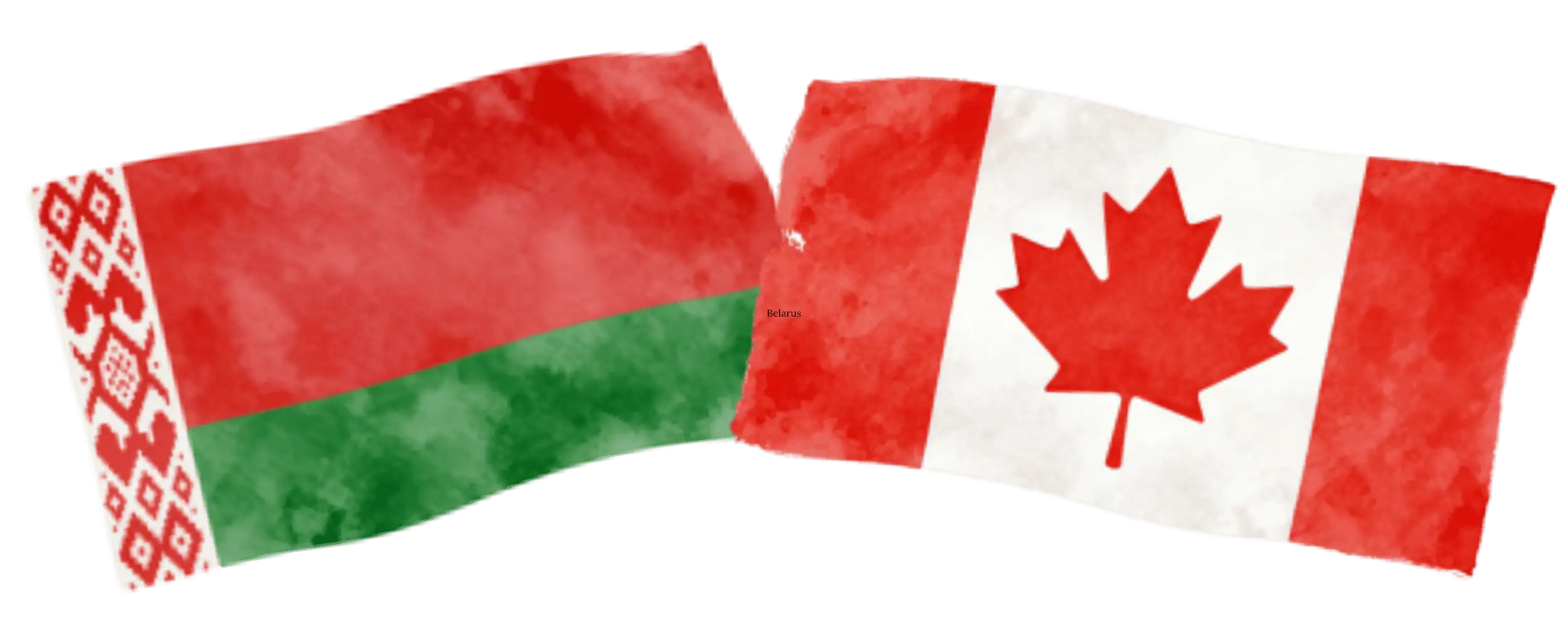 Belarusian and Canadian flags representing immigration from Belarus to Canada
