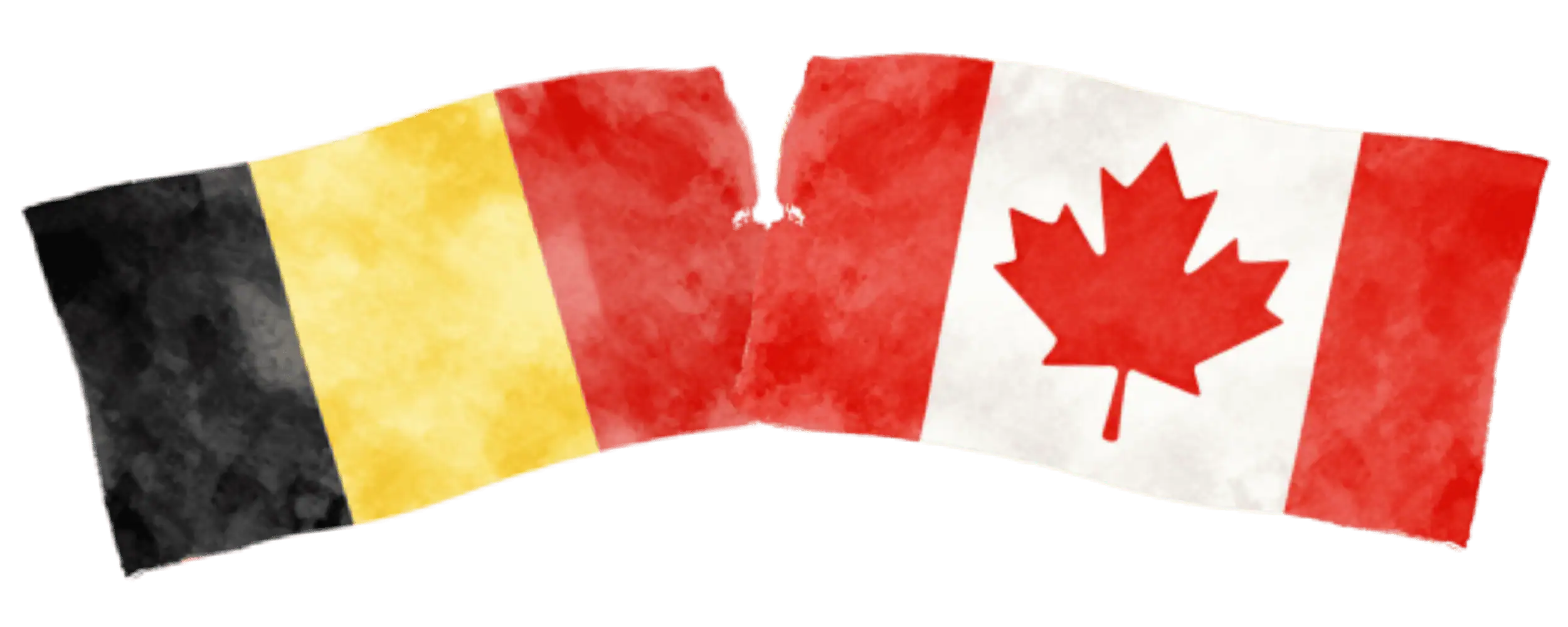 Belgian and Canadian flags representing immigration from Belgium to Canada