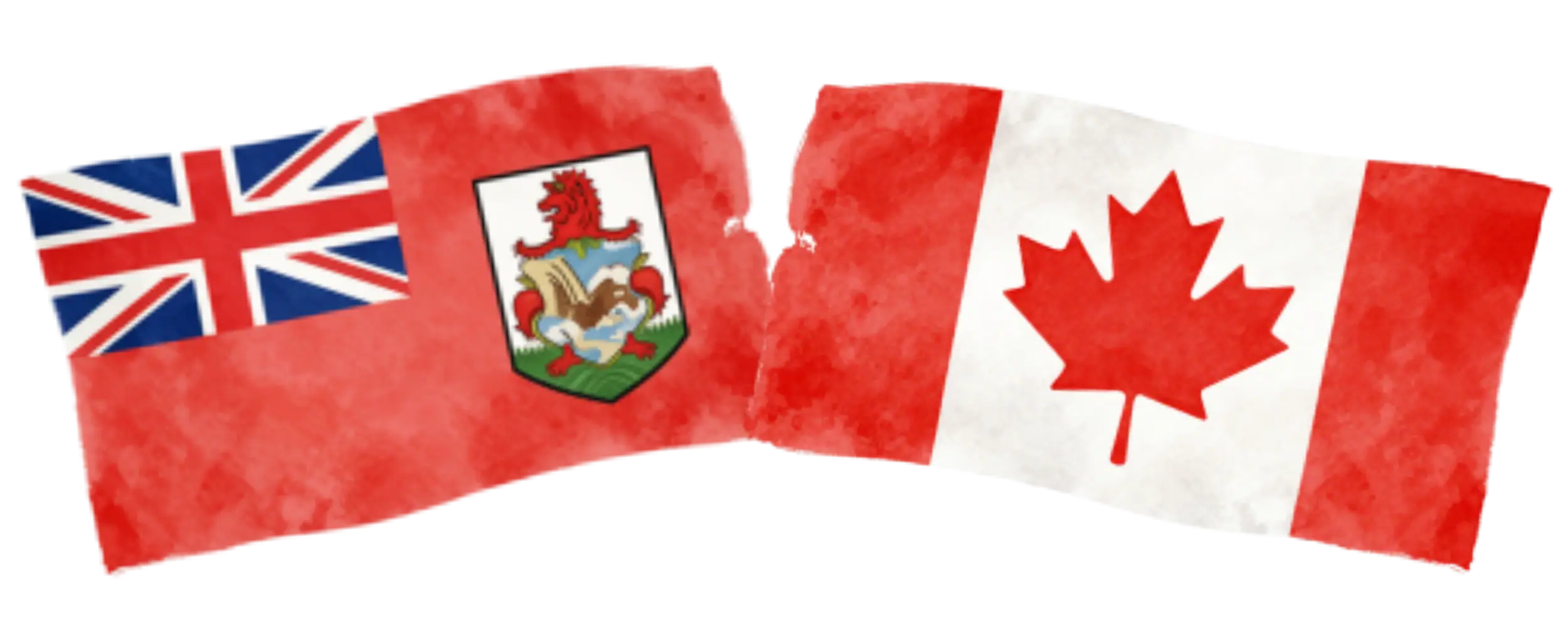 Bermudian and Canadian flags representing immigration from Bermuda to Canada
