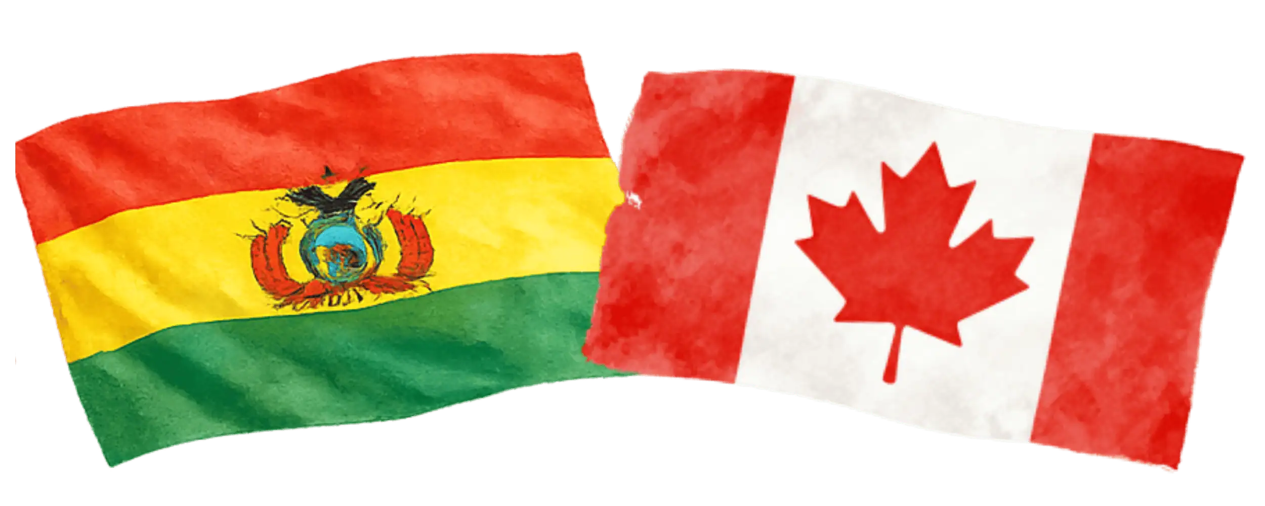 Bolivian and Canadian flags representing immigration from Bolivia to Canada