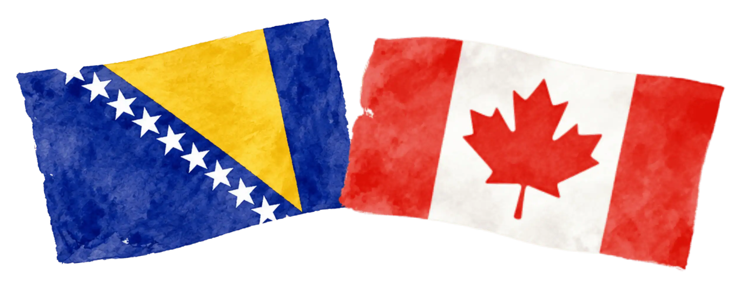 Bosnian and Canadian flags representing immigration from Bosnia and Herzegovina to Canada