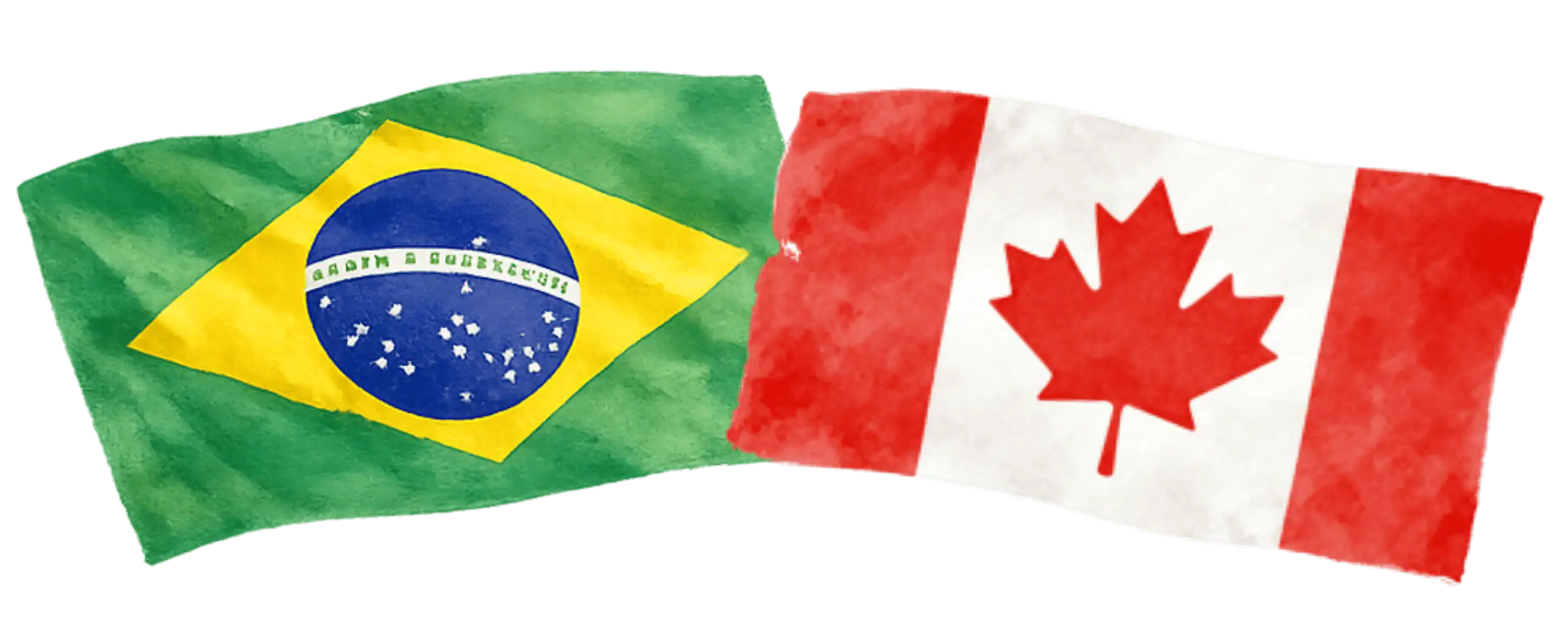 Brazilian and Canadian flags representing immigration from Brazil to Canada
