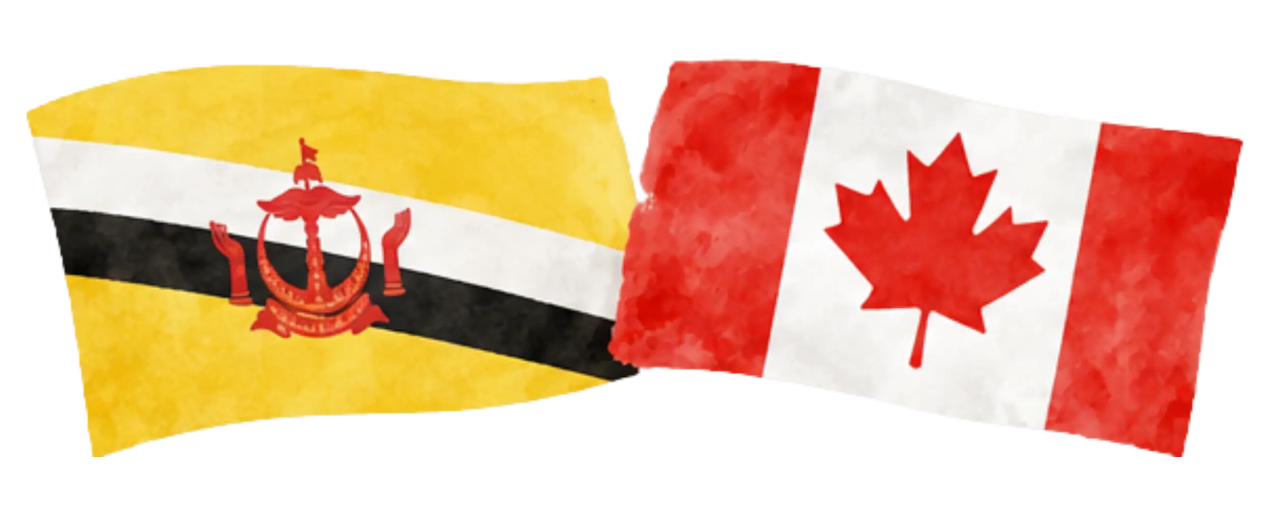 Bruneian and Canadian flags representing immigration from Brunei to Canada