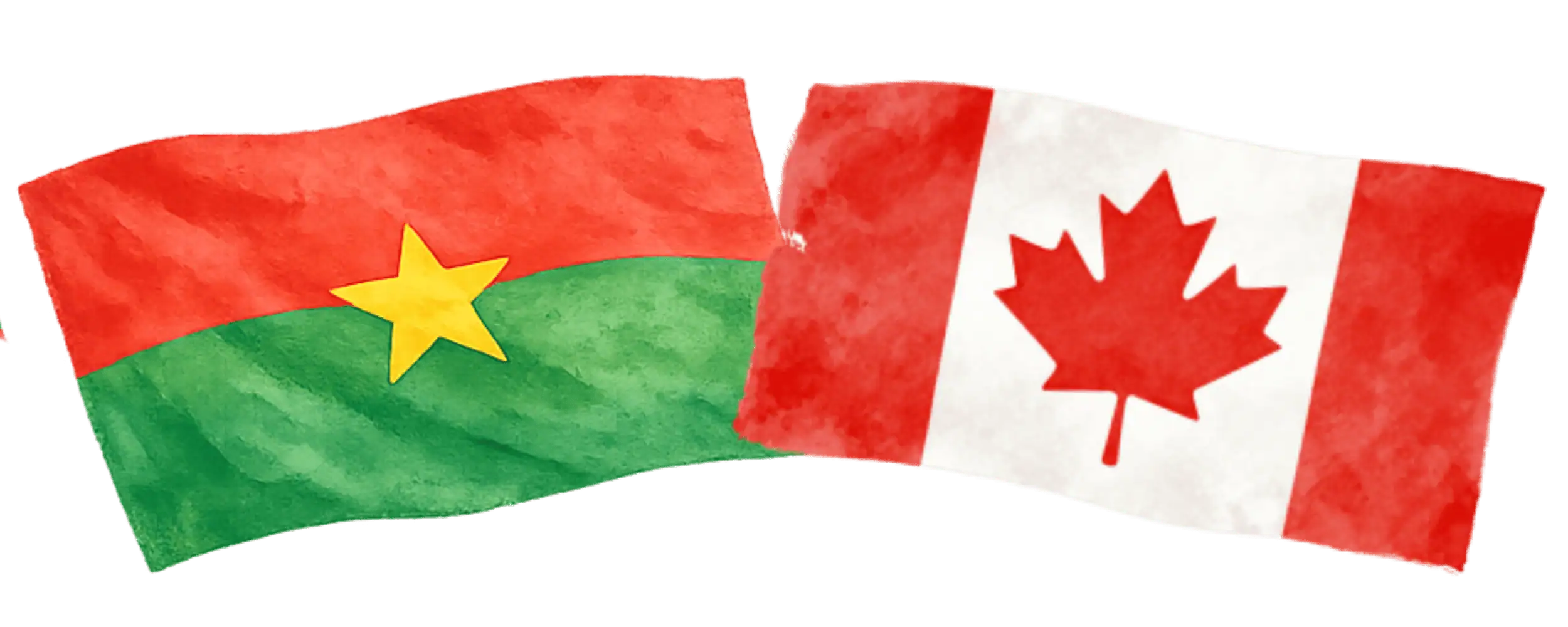 Burkinabè and Canadian flags representing immigration from Burkina Faso to Canada