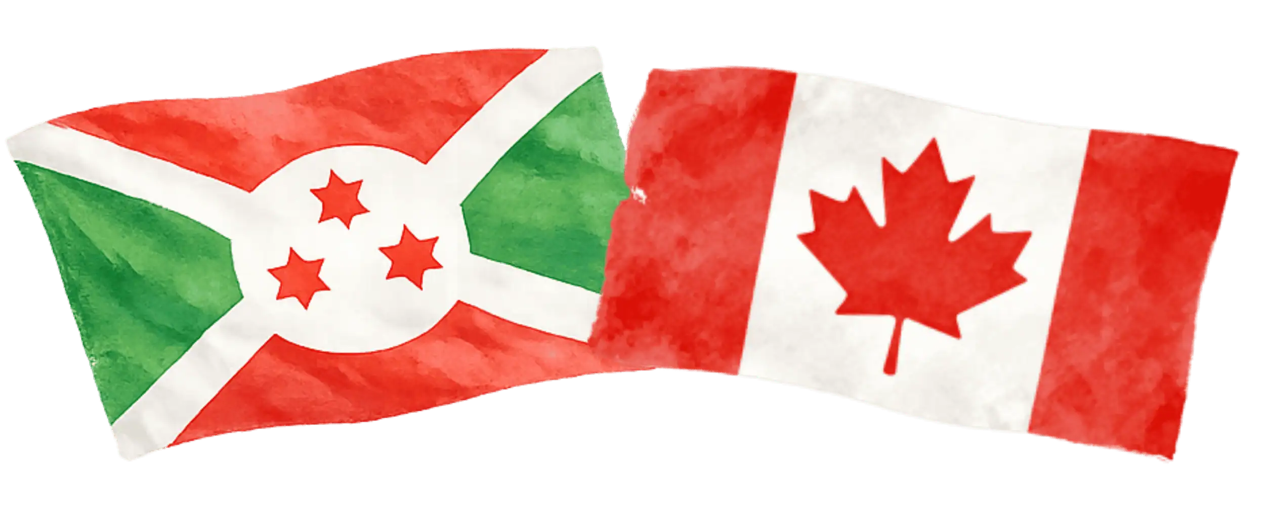 Burundian and Canadian flags representing immigration from Burundi to Canada