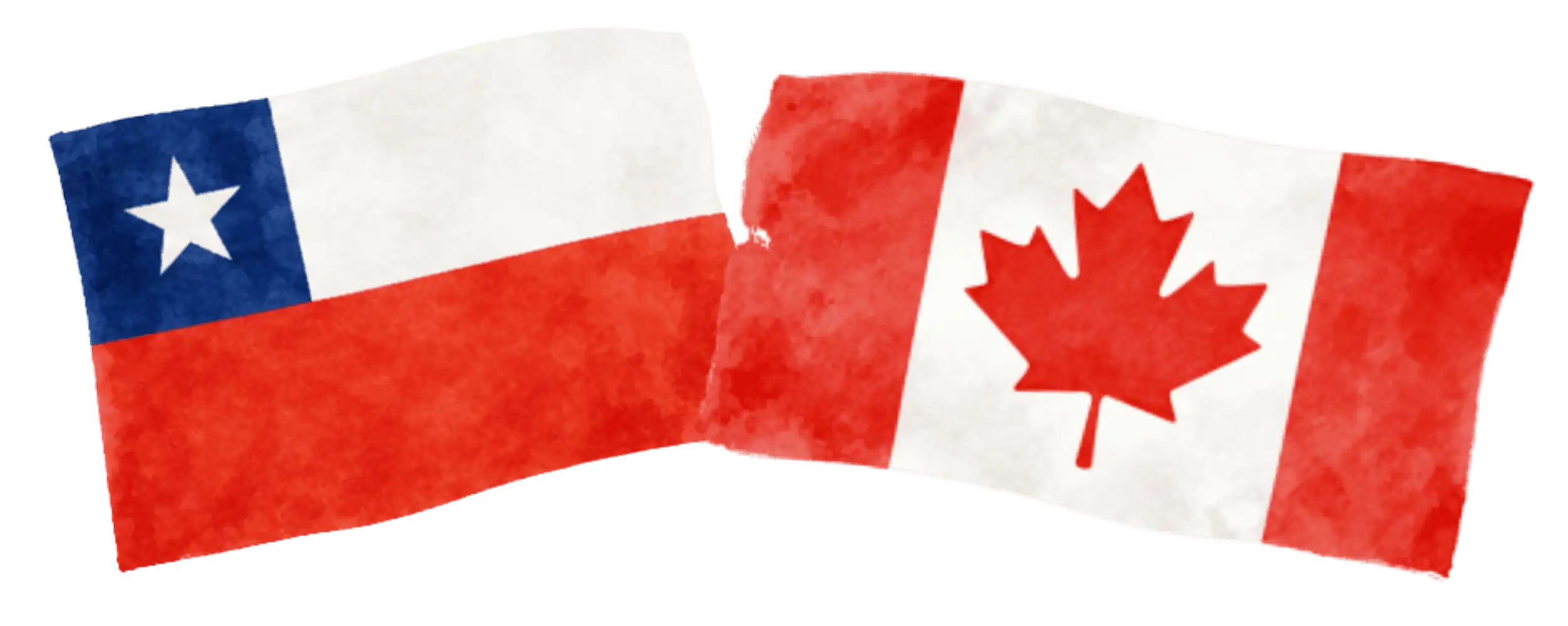 Chilean and Canadian flags representing immigration from Chile to Canada