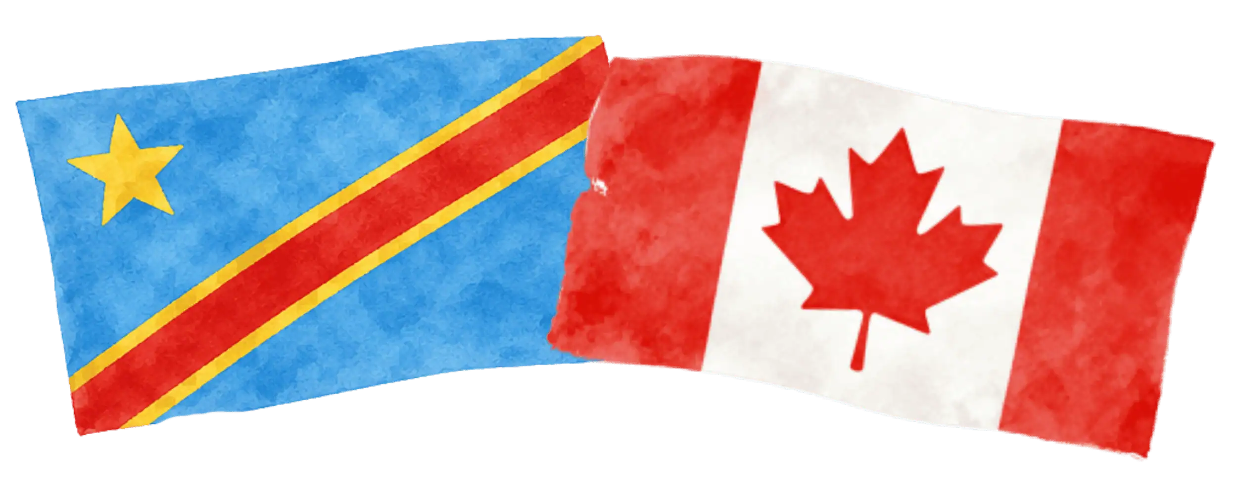 Congolese and Canadian flags representing immigration from the Democratic Republic of the Congo to Canada