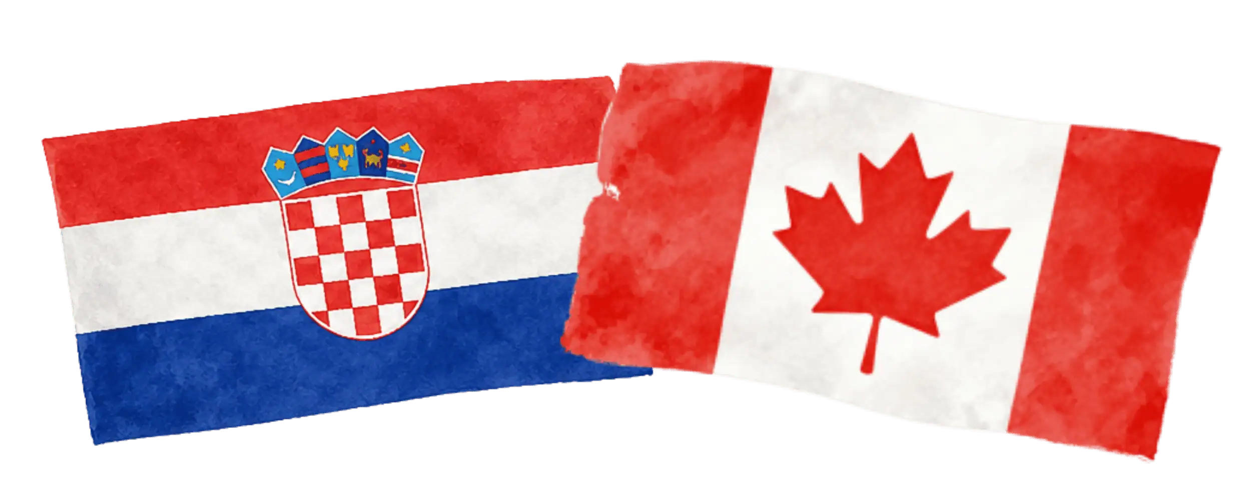 Croatian and Canadian flags representing immigration from Croatia to Canada