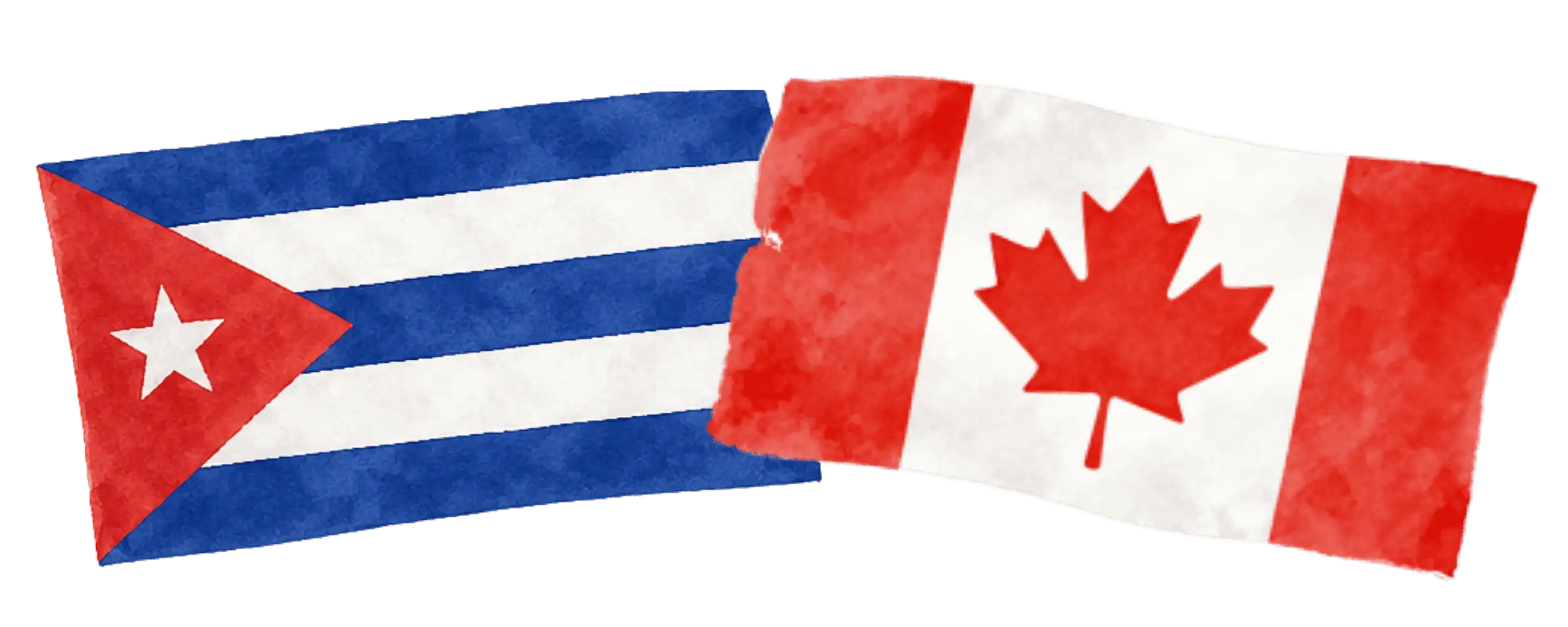 Cuban and Canadian flags representing immigration from Cuba to Canada