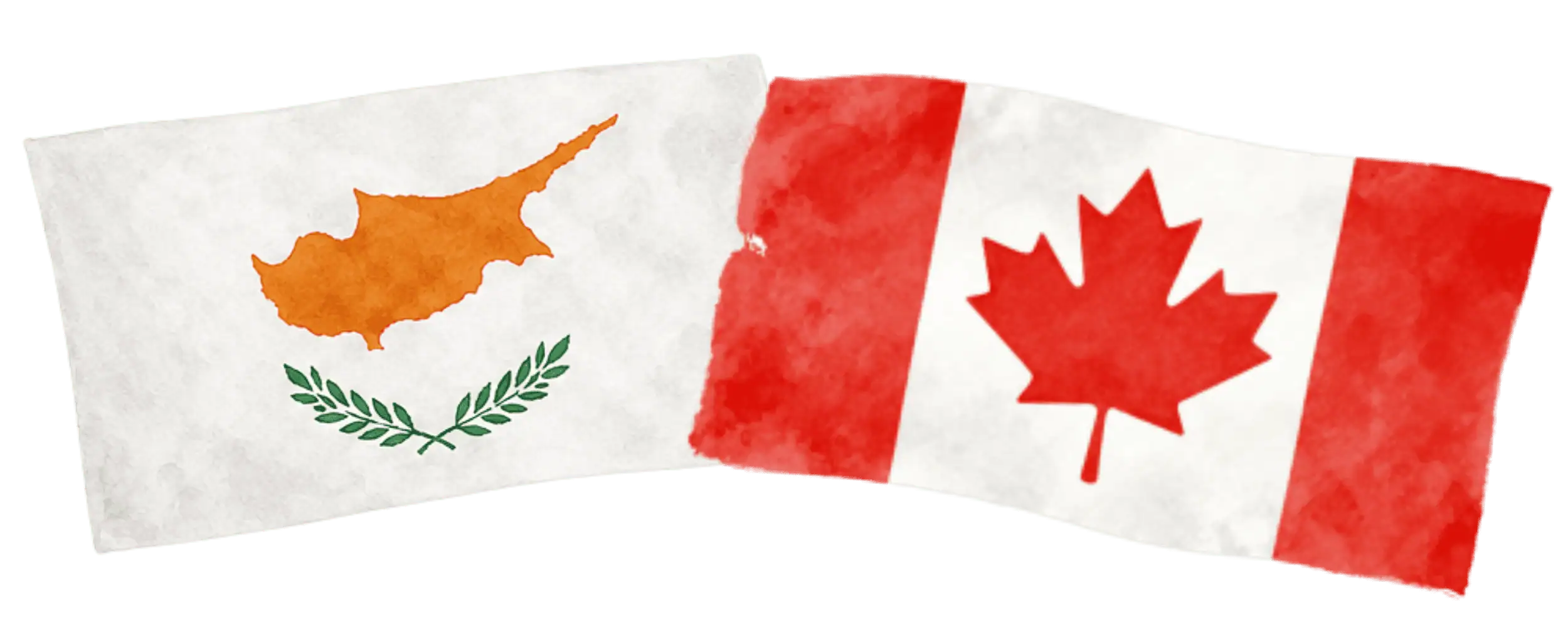 Cypriot and Canadian flags representing immigration from Cyprus to Canada