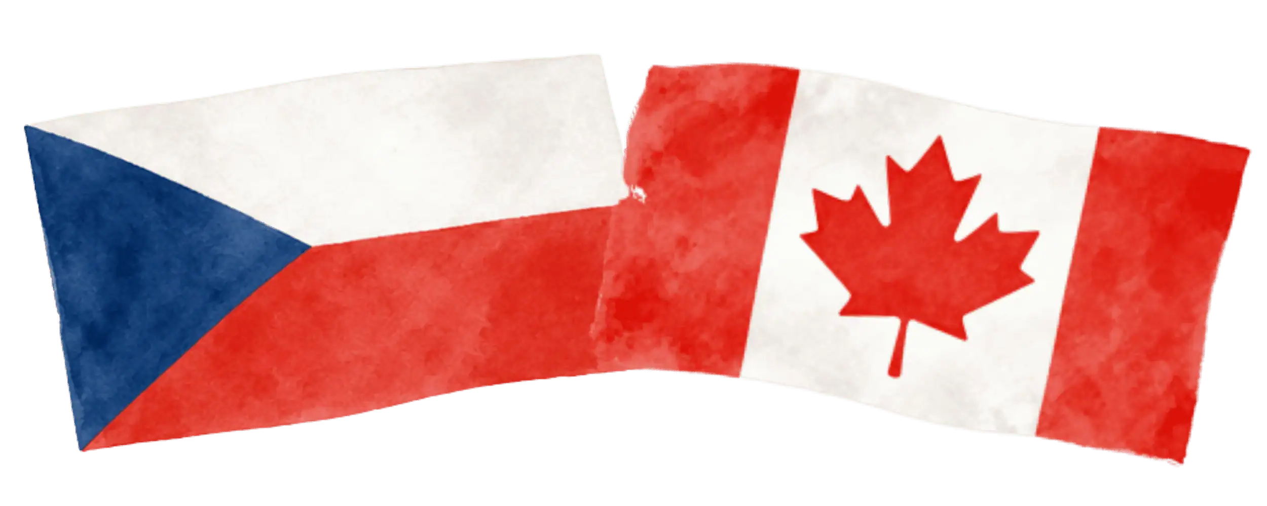 Czech and Canadian flags representing immigration from Czechia to Canada