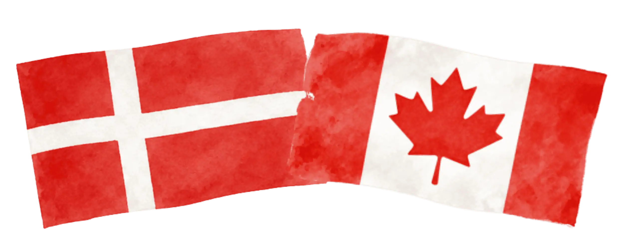 Danish and Canadian flags representing immigration from Denmark to Canada