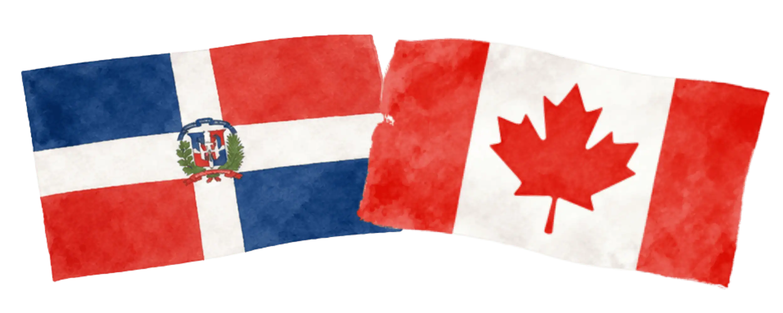 Dominican and Canadian flags representing immigration from the Dominican Republic to Canada