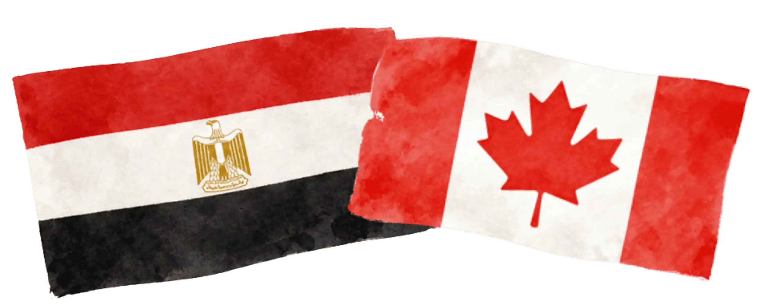 Egyptian and Canadian flags representing immigration from Egypt to Canada