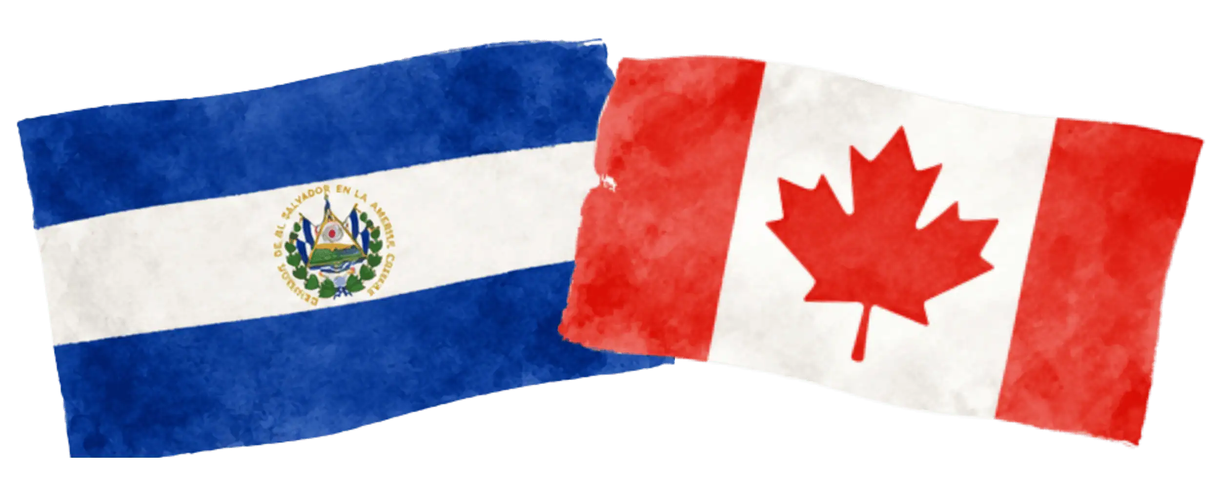 Salvadoran and Canadian flags representing immigration from El Salvador to Canada