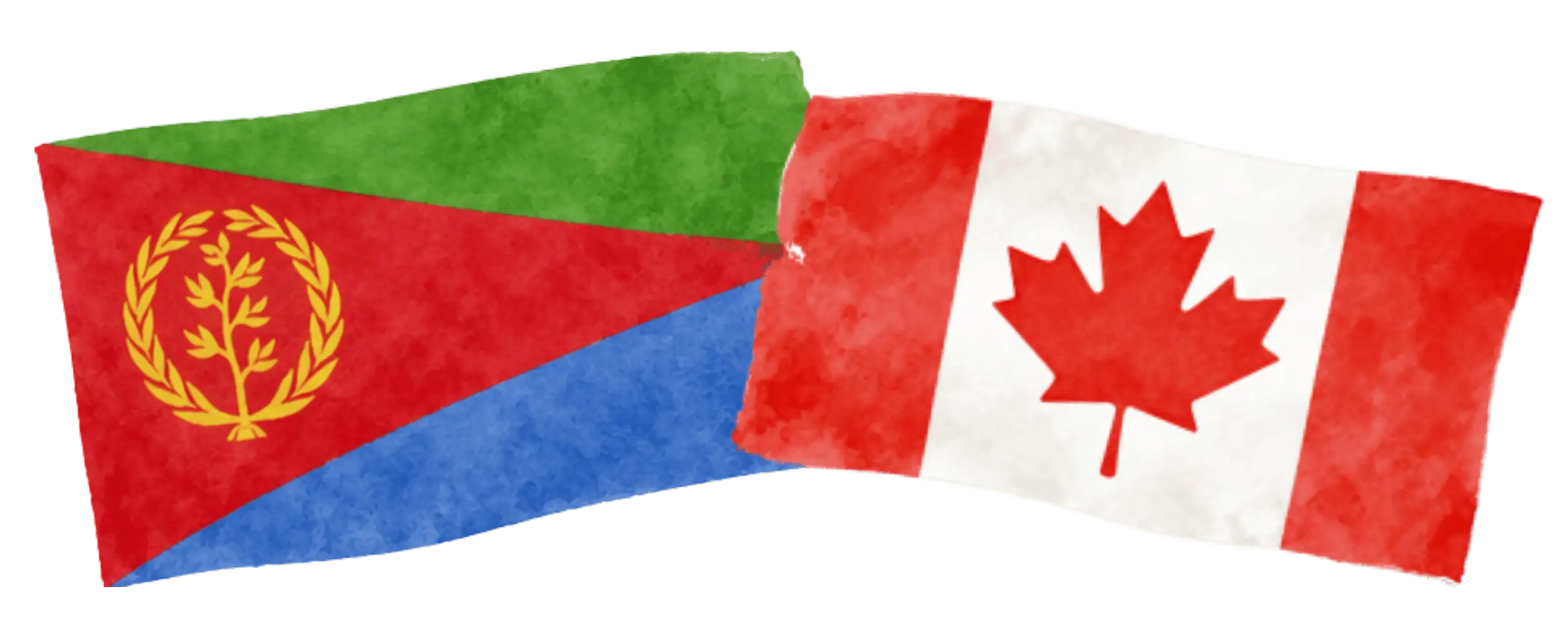 Eritrean and Canadian flags representing immigration from Eritrea to Canada