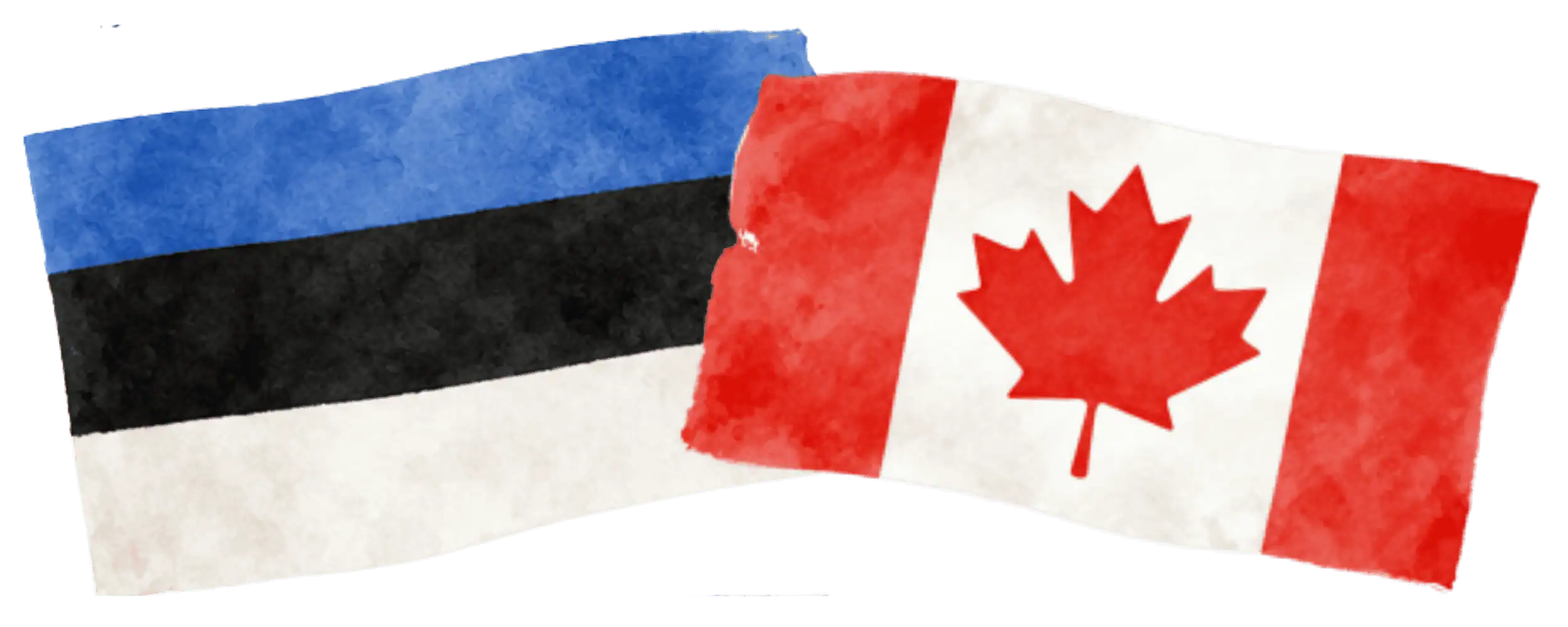 Estonian and Canadian flags representing immigration from Estonia to Canada