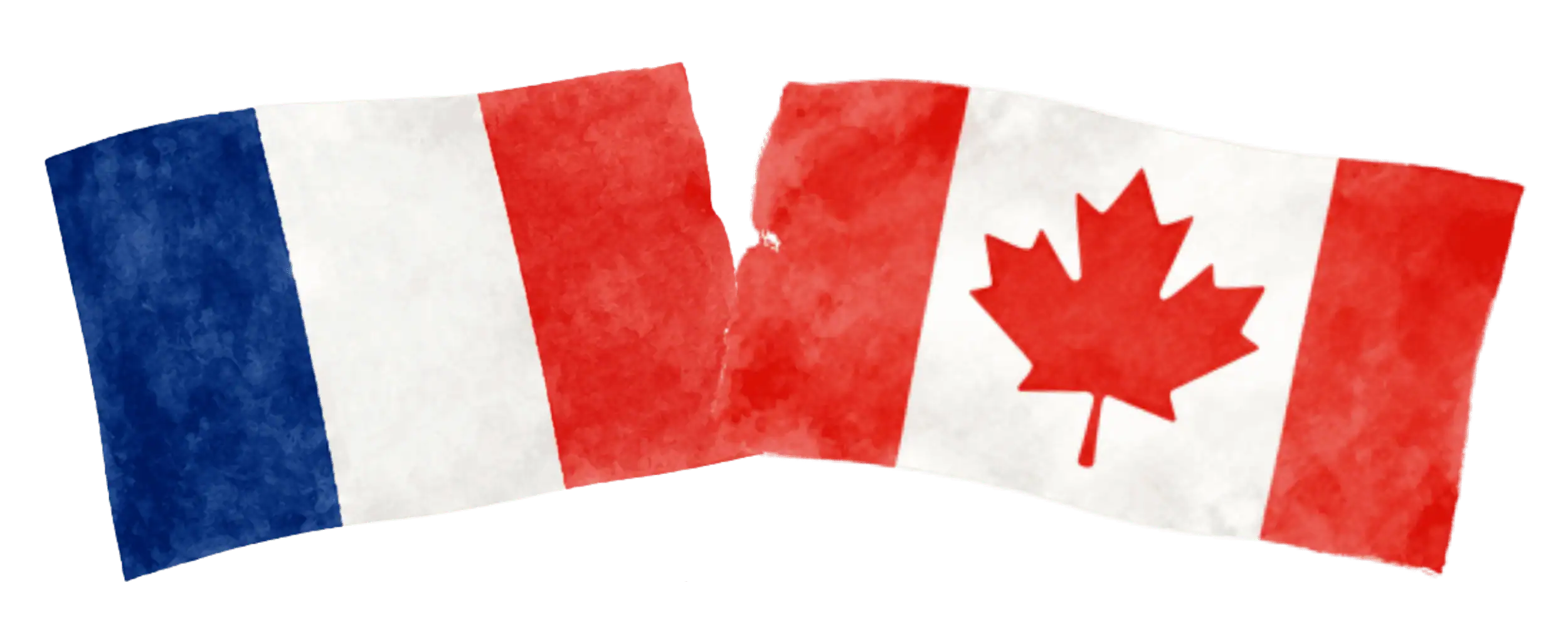 French and Canadian flags representing immigration from France to Canada