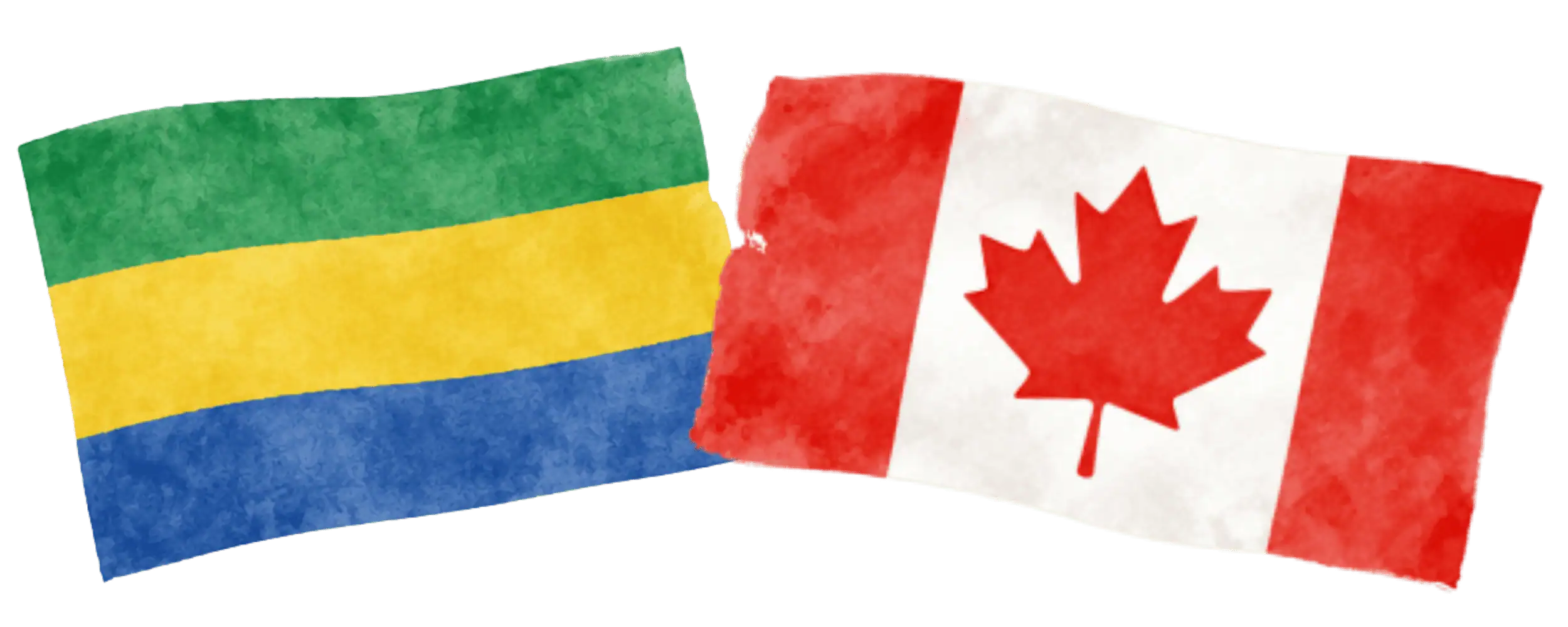 Gabonese and Canadian flags representing immigration from Gabon to Canada