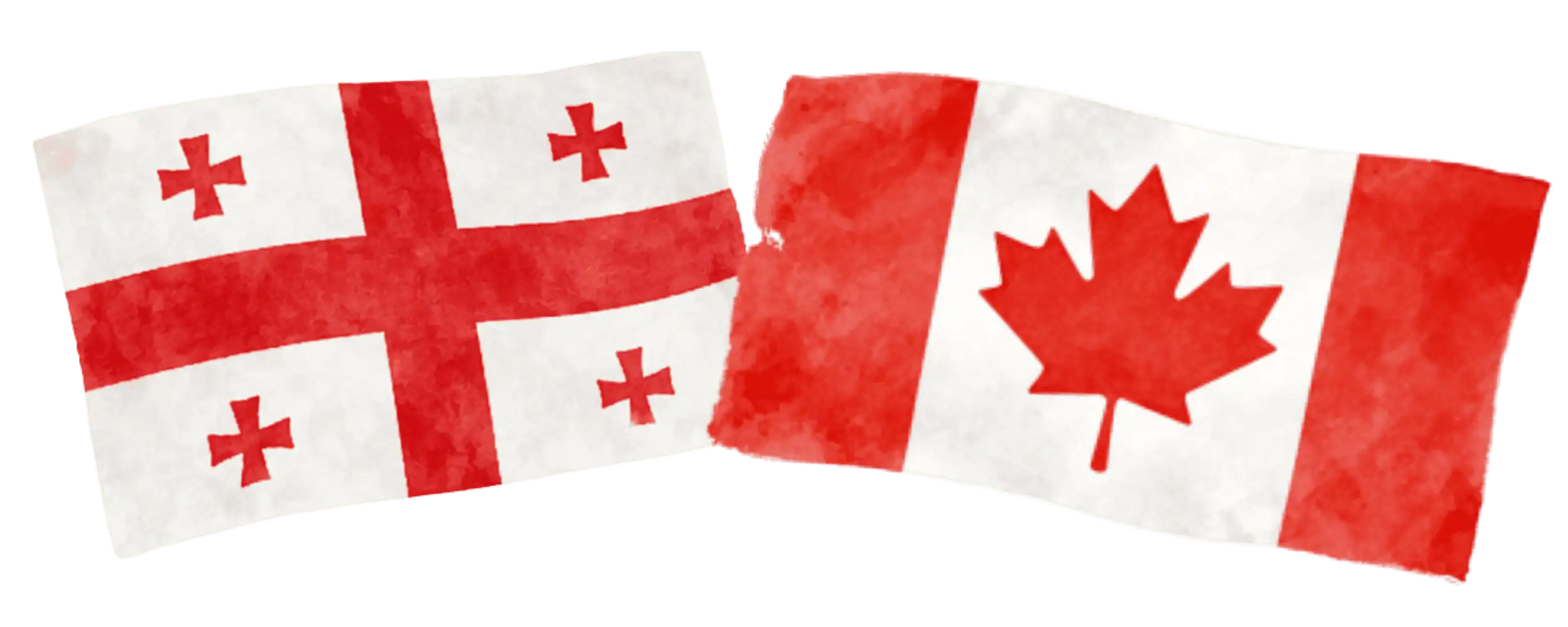 Georgian and Canadian flags representing immigration from Georgia to Canada