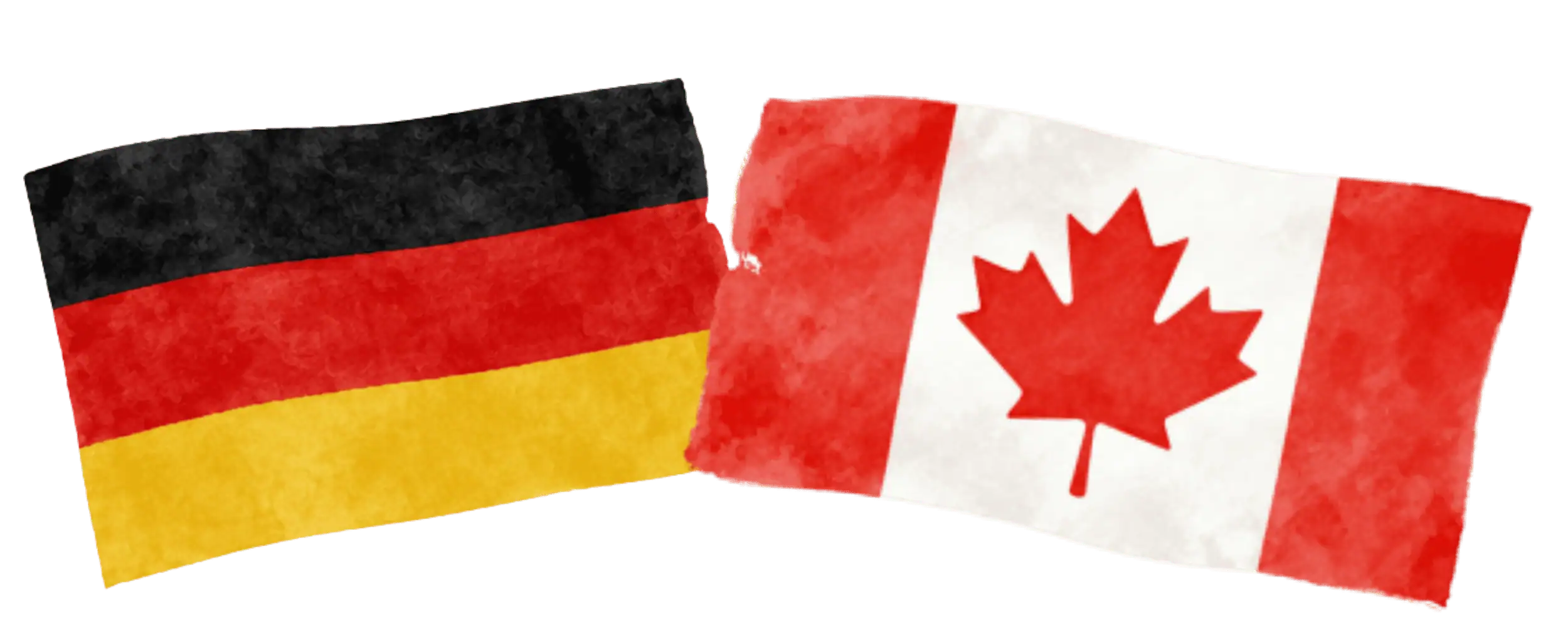 German and Canadian flags representing immigration from Germany to Canada