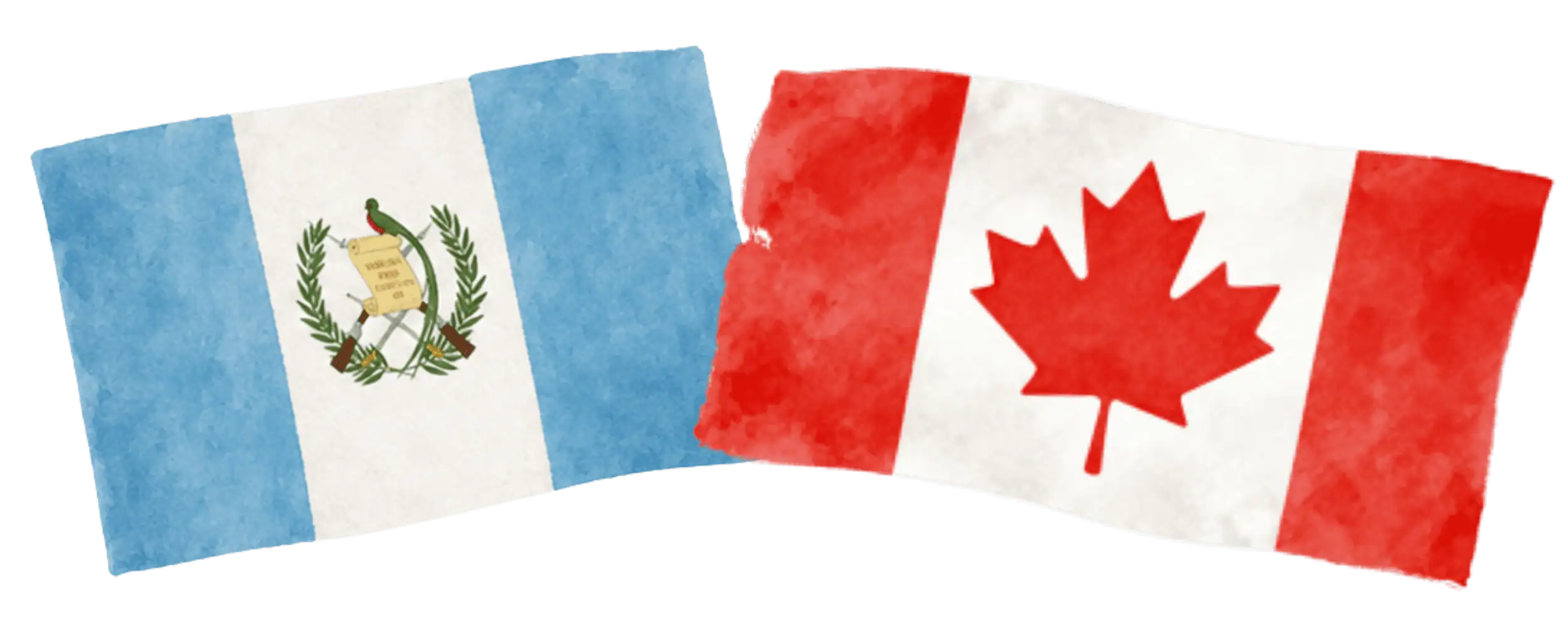Guatemalan and Canadian flags representing immigration from Guatemala to Canada