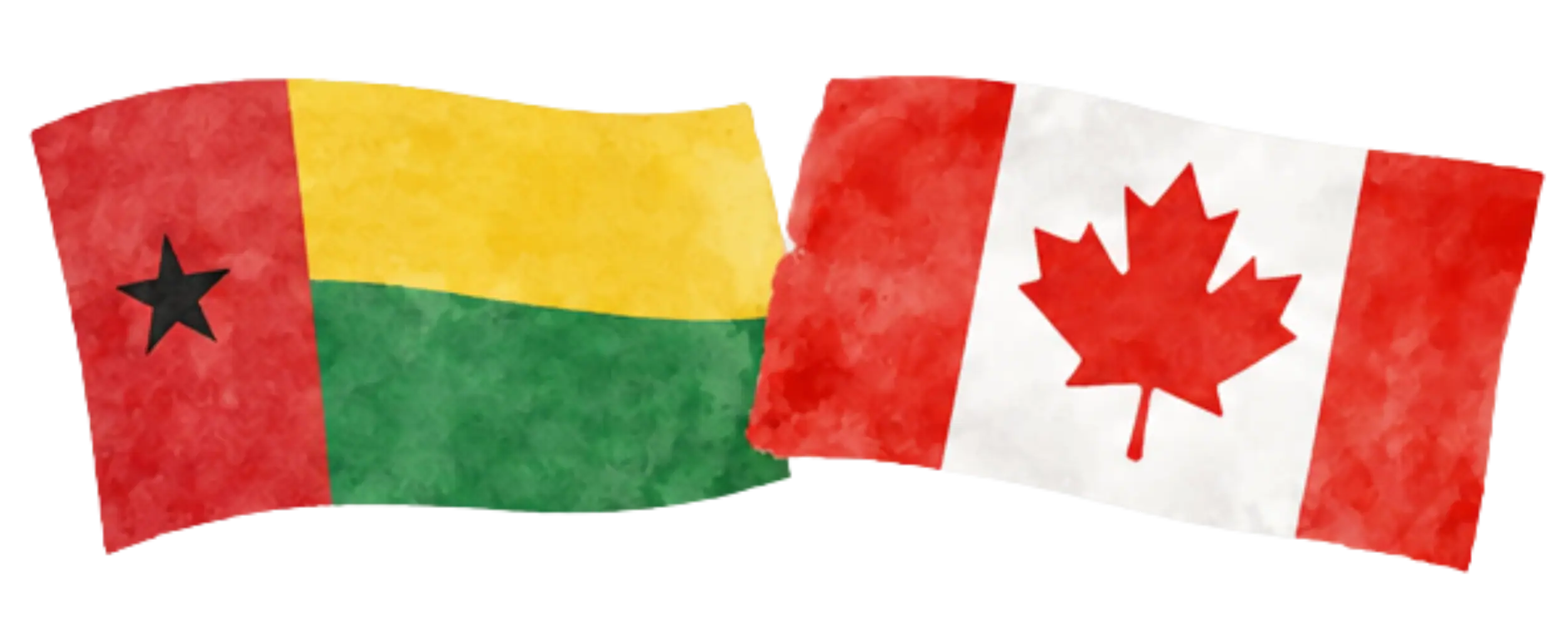 Bissau-Guinean and Canadian flags representing immigration from Guinea-Bissau to Canada