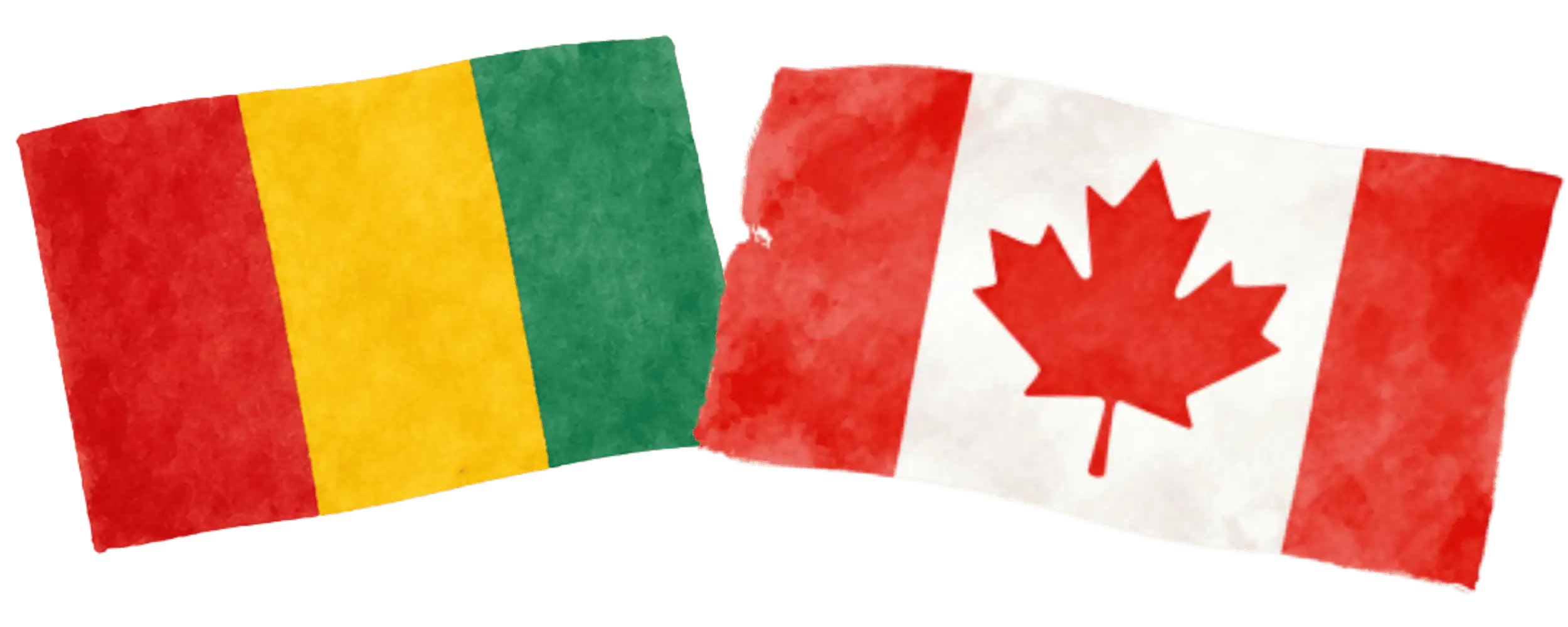 Guinean and Canadian flags representing immigration from Guinea to Canada