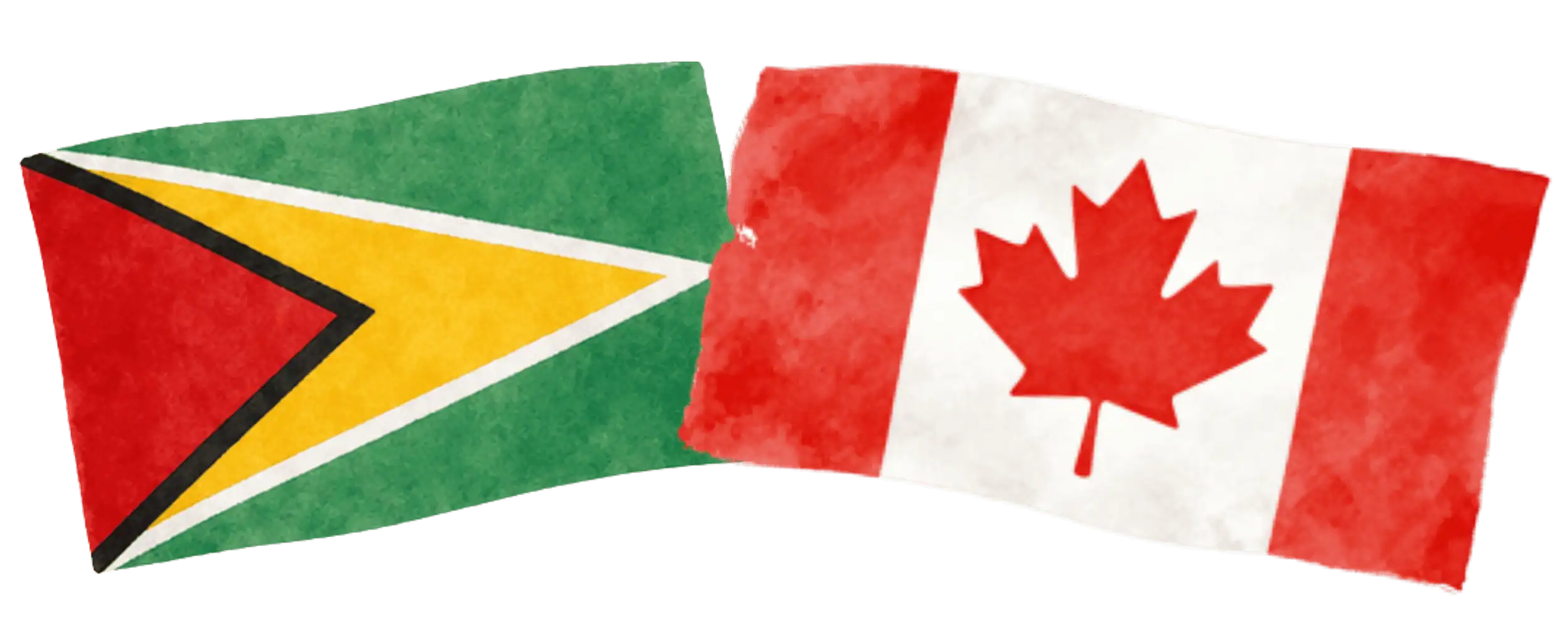Guyanese and Canadian flags representing immigration from Guyana to Canada