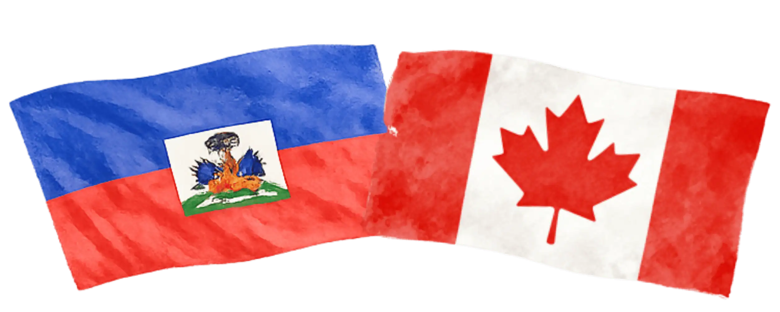 Haitian and Canadian flags representing immigration from Haiti to Canada
