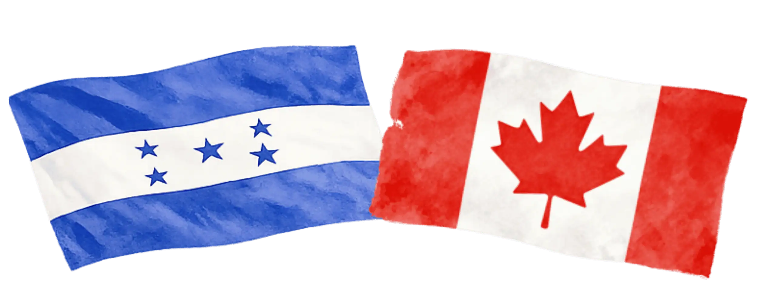 Honduran and Canadian flags representing immigration from Honduras to Canada