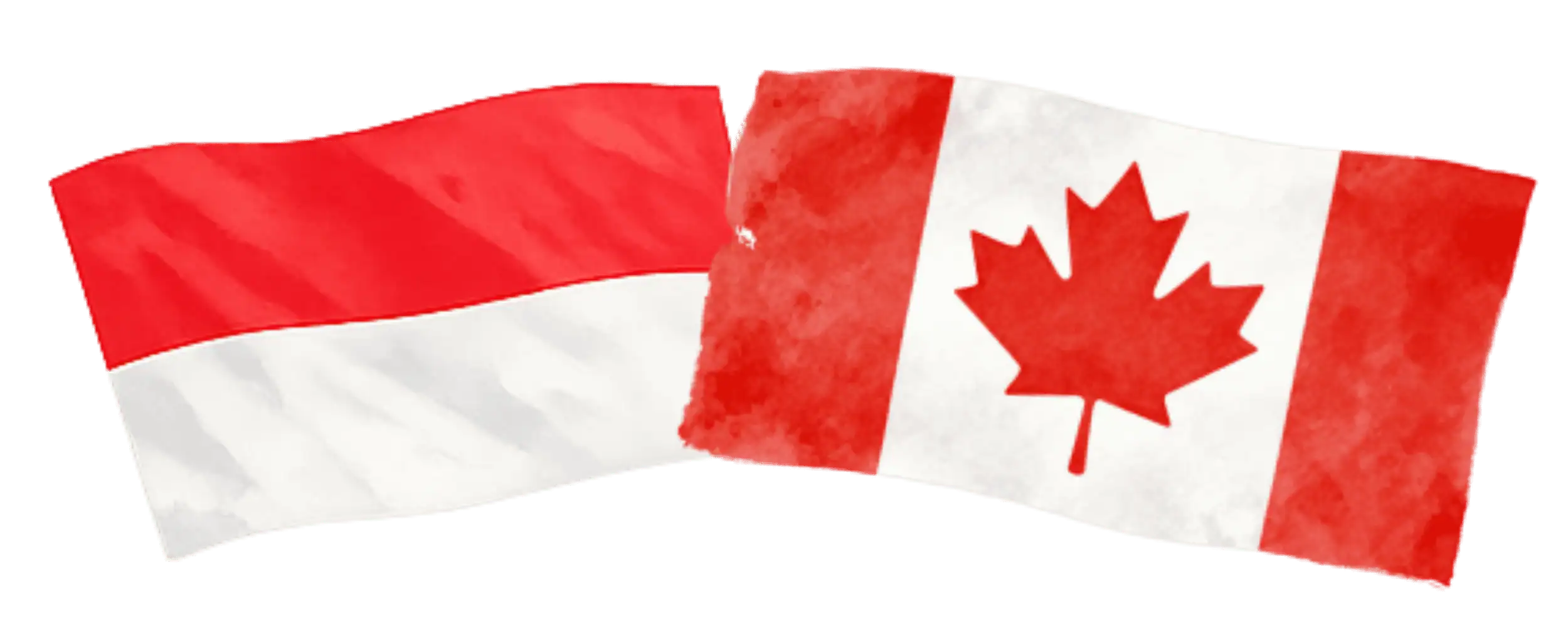 Indonesian and Canadian flags representing immigration from Indonesia to Canada
